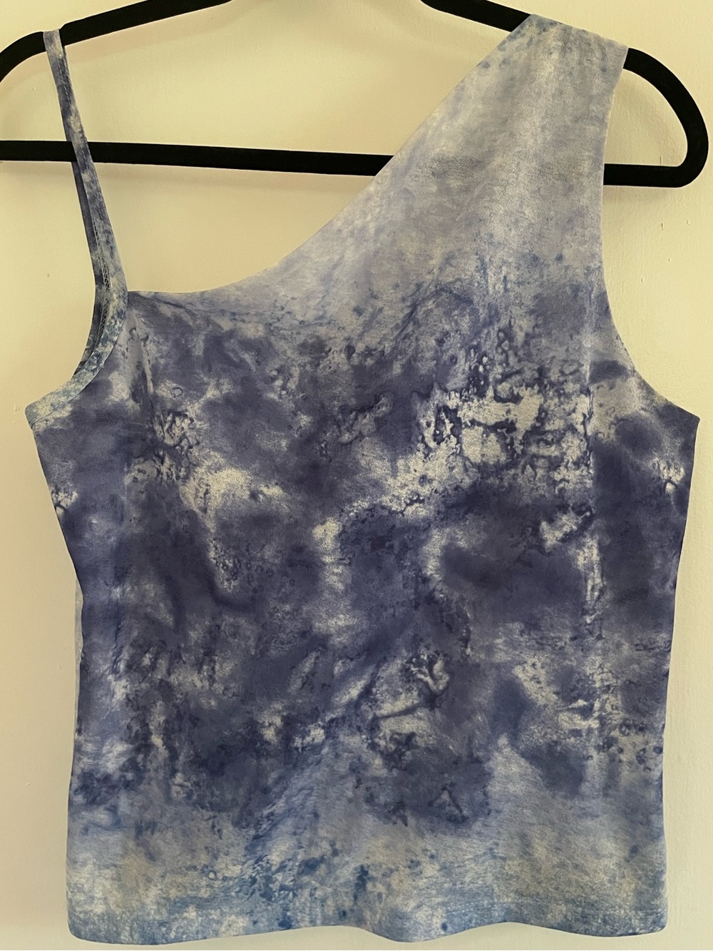 Vintage Y2K Charlotte Russe Blue Tie Dye Asymmetrical One Shoulder Tank Top L